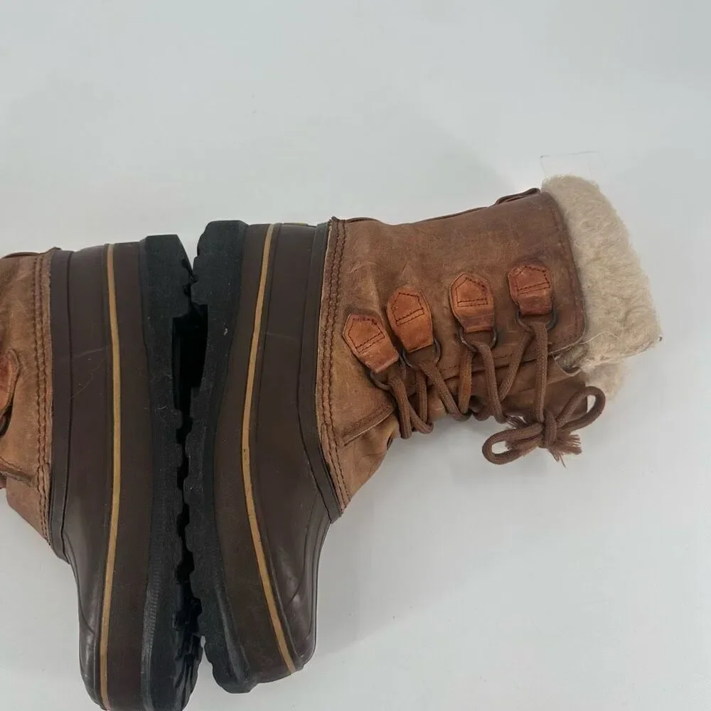 Sorel Women’s Alpine Waterproof Sherpa Lined leather Boots size 7 Duck‎ Caribou